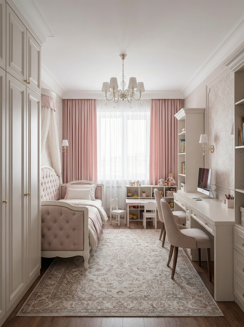 Дизайн интерьера в стиле Классика — Детская от нейросети RoomGPT
