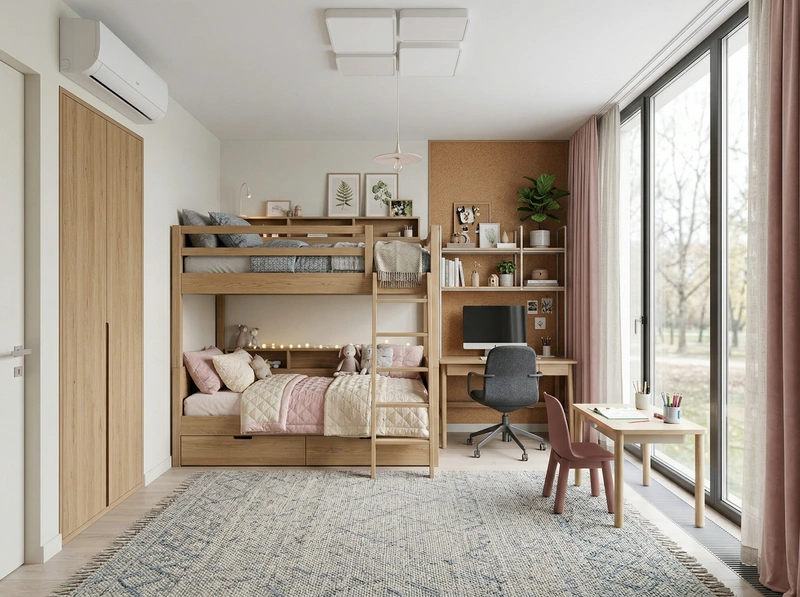 Дизайн детской в стиле Сканди — фото интерьера от нейросети RoomGPT