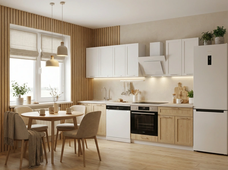 Дизайн интерьера в стиле Хюгге — Кухня от нейросети RoomGPT