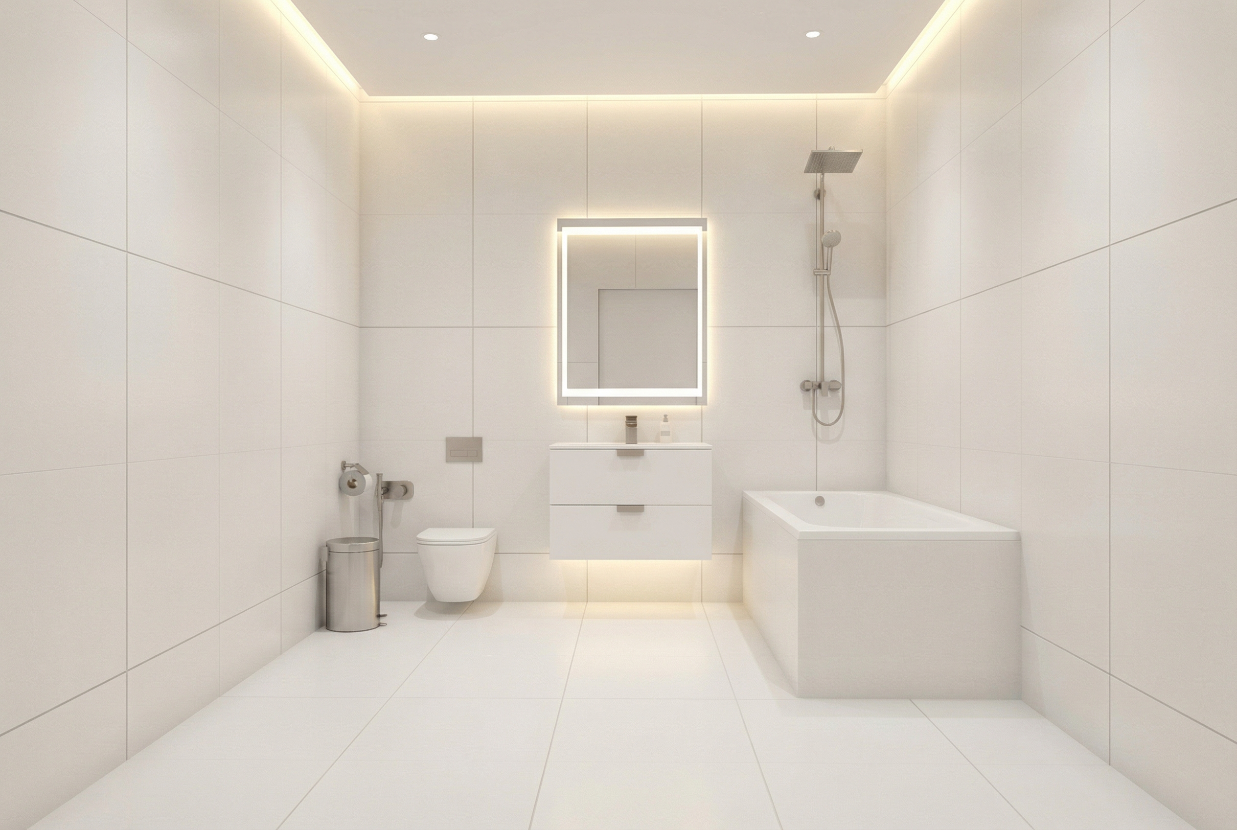 Дизайн ванной в стиле Минимализм — фото интерьера от нейросети RoomGPT