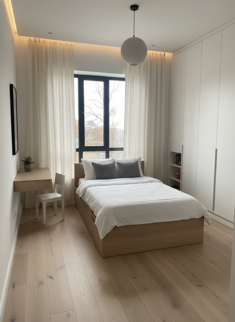 Дизайн детской в стиле Минимализм — фото интерьера от нейросети RoomGPT