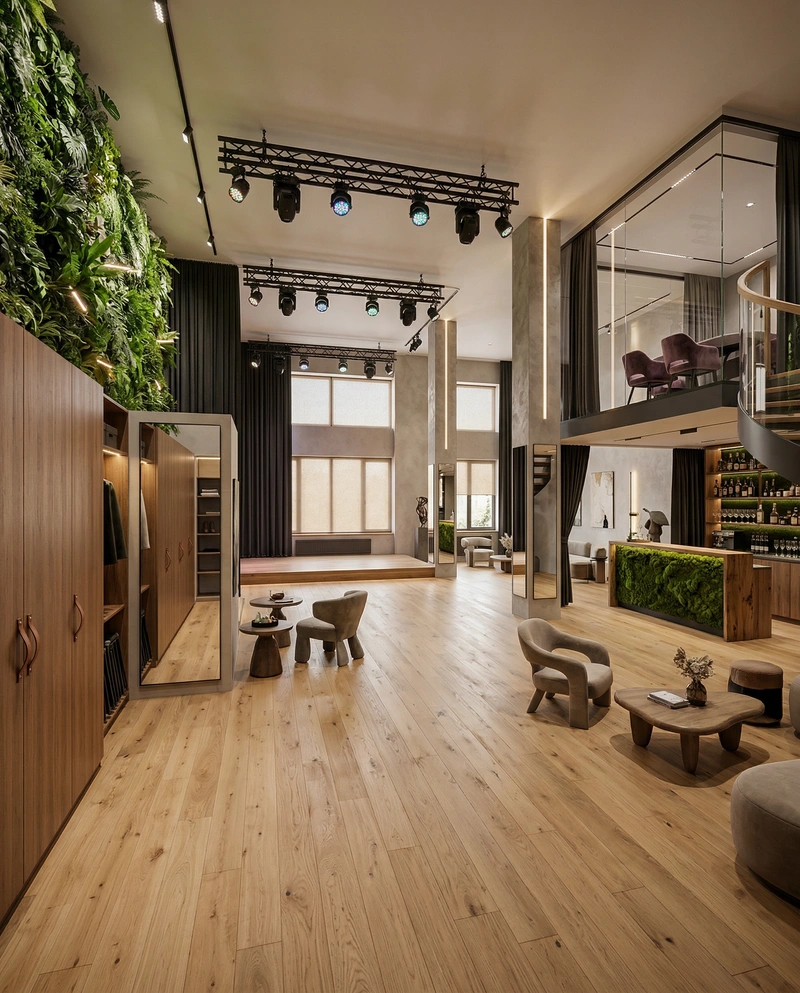 Дизайн интерьера в стиле Эклектика — Гостиная от нейросети RoomGPT