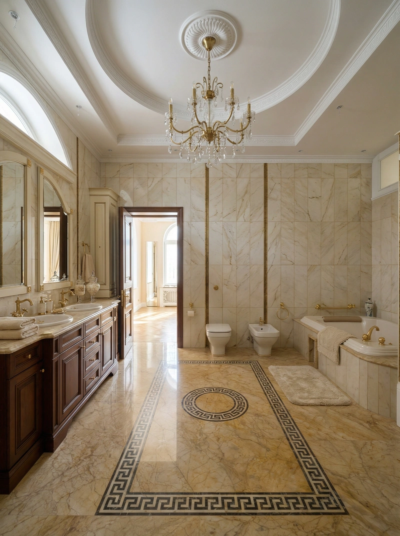 Дизайн интерьера в стиле Классика — Ванная от нейросети RoomGPT