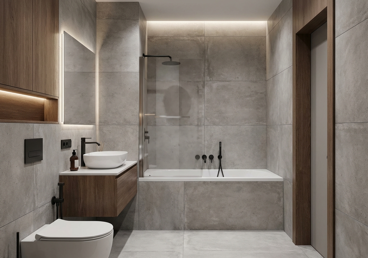 Дизайн ванной в стиле Минимализм — фото интерьера от нейросети RoomGPT