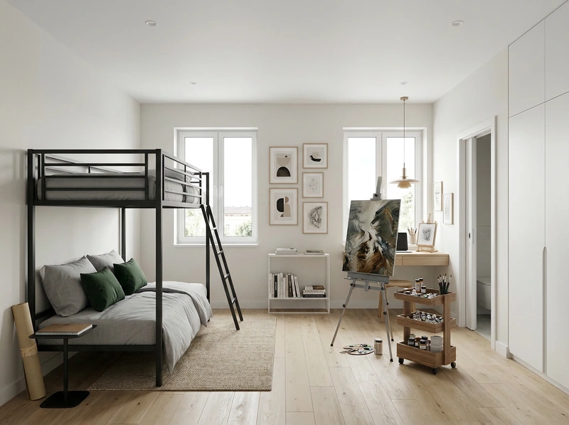 Дизайн детской в стиле Сканди — фото интерьера от нейросети RoomGPT