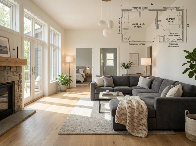 Дизайн интерьера в стиле Хюгге — Гостиная от нейросети RoomGPT