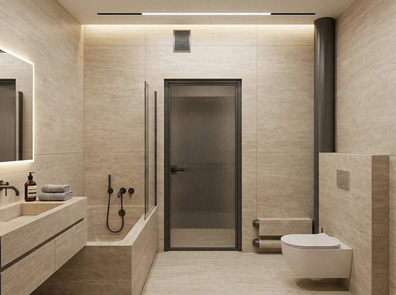 Дизайн ванной в стиле Минимализм — фото интерьера от нейросети RoomGPT