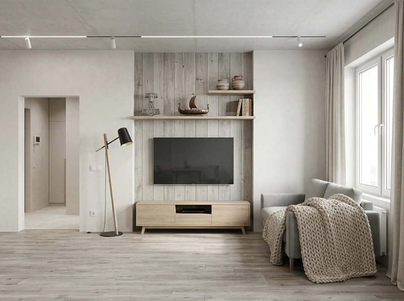 Дизайн гостиной в стиле Лофт — фото интерьера от нейросети RoomGPT