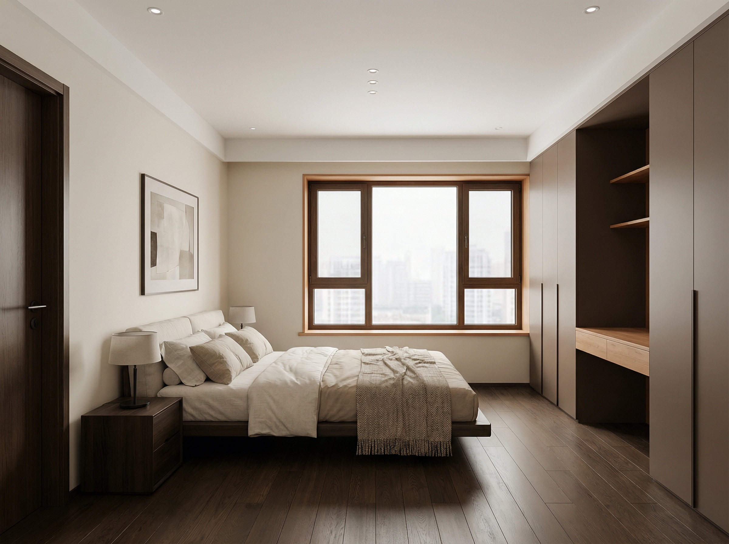 Дизайн спальни в стиле Минимализм — фото интерьера от нейросети RoomGPT