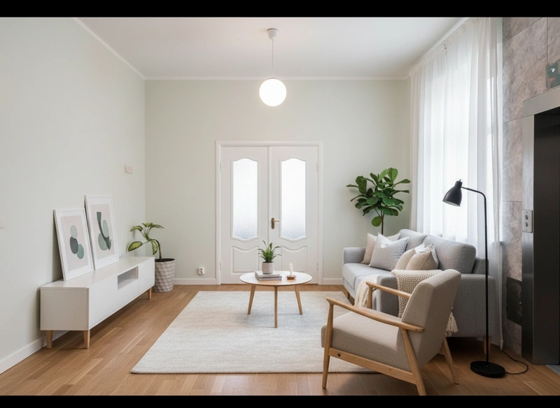 Дизайн интерьера в стиле Хюгге — Гостиная от нейросети RoomGPT