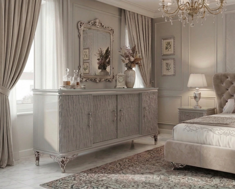 Дизайн спальни в стиле Классика — фото интерьера от нейросети RoomGPT