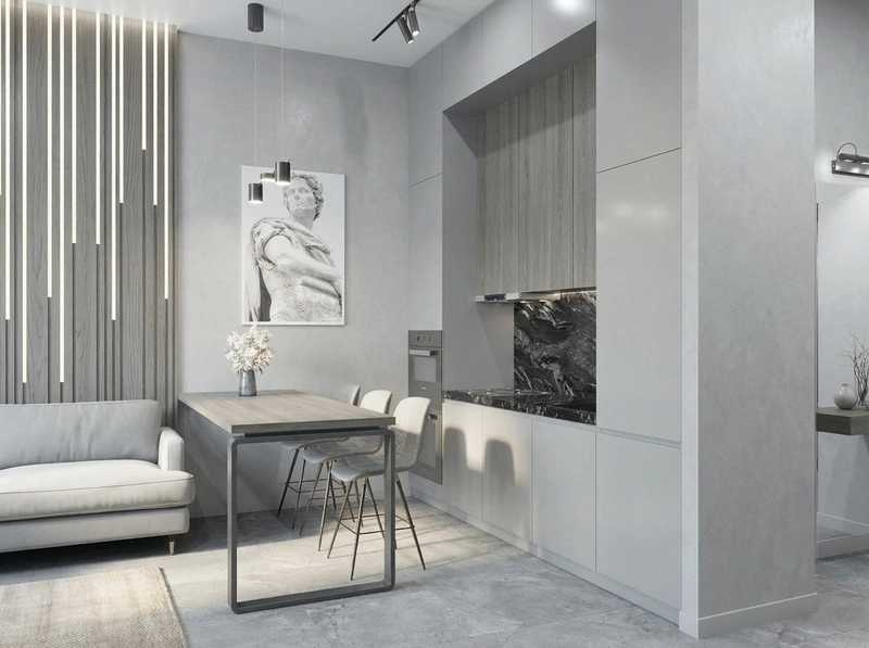 Дизайн кухни в стиле Минимализм — фото интерьера от нейросети RoomGPT