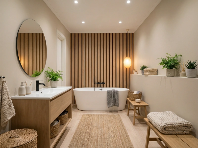 Дизайн интерьера в стиле Хюгге — Ванная от нейросети RoomGPT