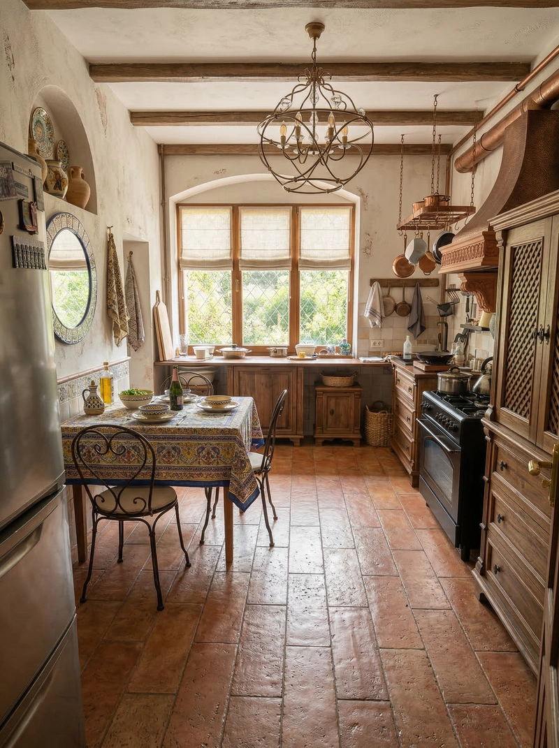 Дизайн кухни в стиле Классика — фото интерьера от нейросети RoomGPT