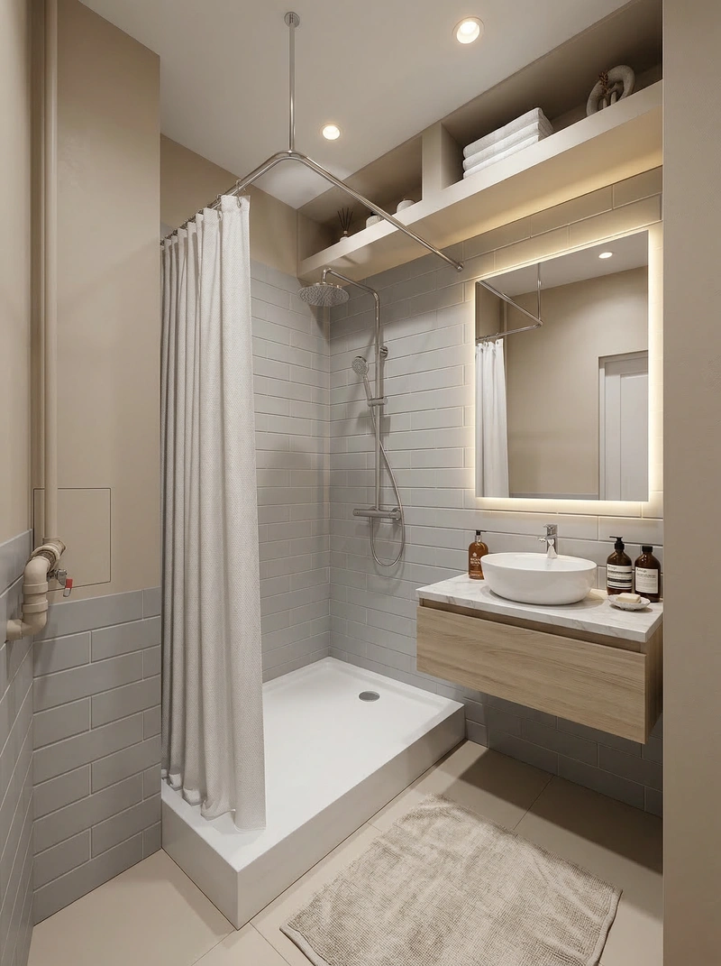 Дизайн интерьера в стиле Классика — Ванная от нейросети RoomGPT