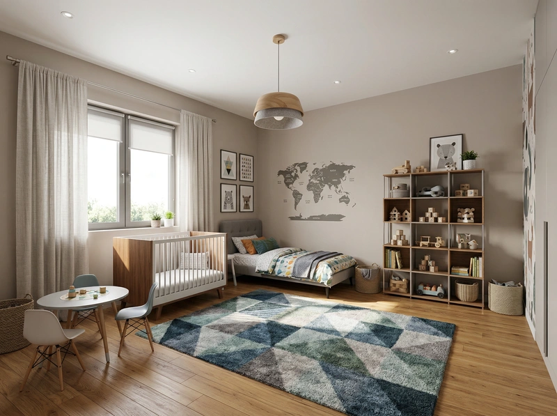 Дизайн интерьера в стиле Контемпорари — Детская от нейросети RoomGPT