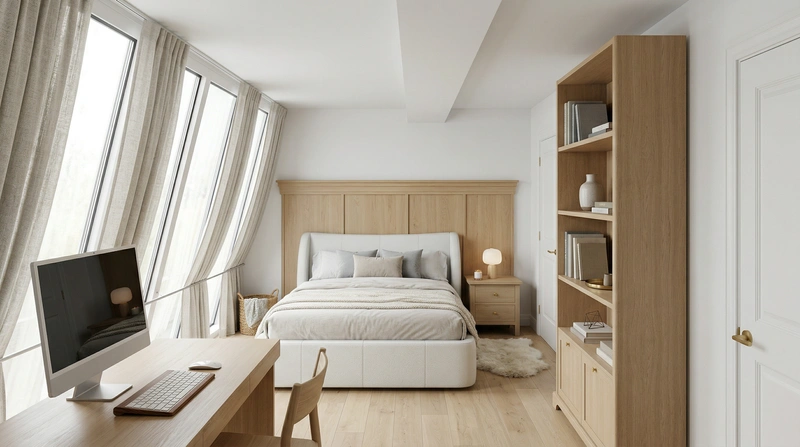 Дизайн интерьера в стиле Хюгге — Спальня от нейросети RoomGPT