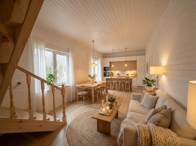 Дизайн интерьера в стиле Хюгге — Гостиная от нейросети RoomGPT