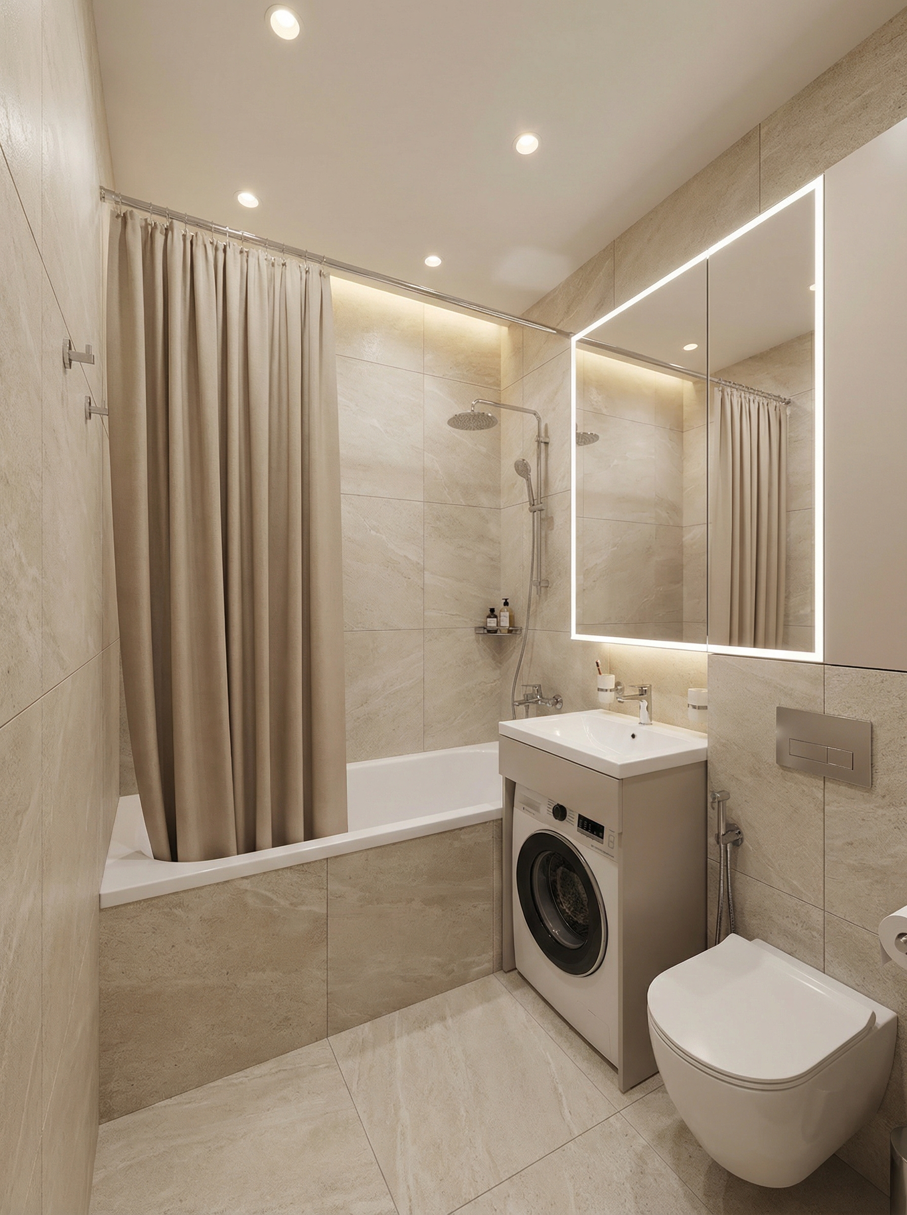 Дизайн ванной в стиле Минимализм — фото интерьера от нейросети RoomGPT