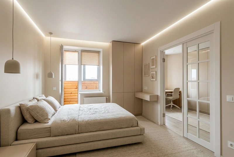 Дизайн спальни в стиле Минимализм — фото интерьера от нейросети RoomGPT