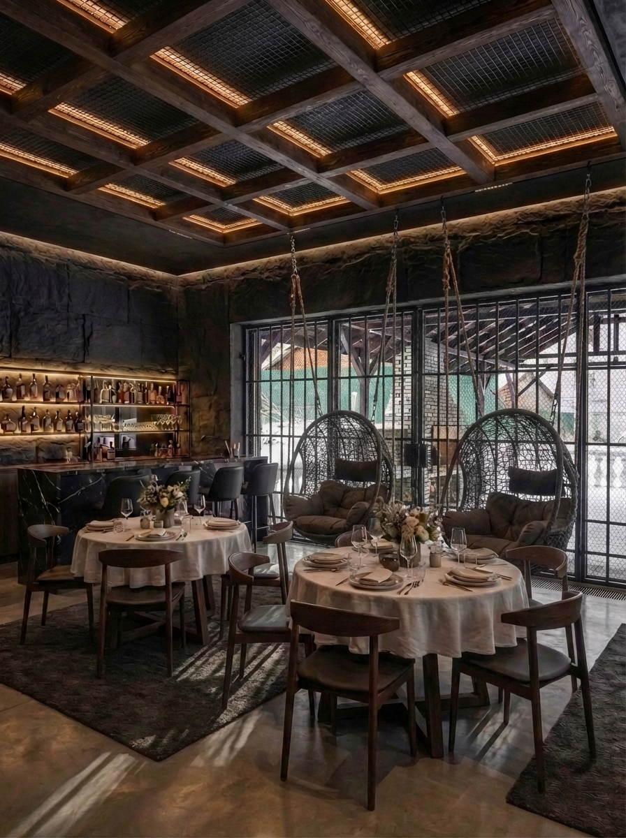 Дизайн гостиной в стиле Блэктэк — фото интерьера от нейросети RoomGPT