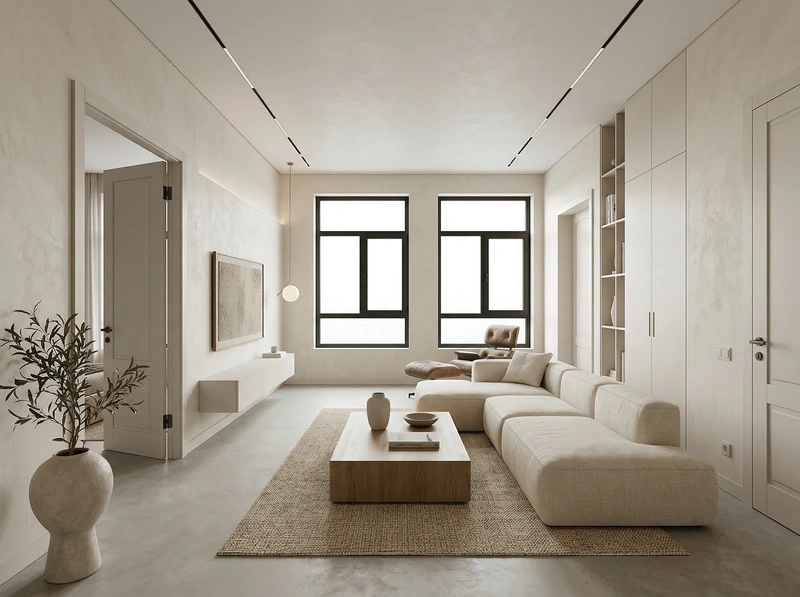 Дизайн интерьера в стиле Минимализм — Гостиная от нейросети RoomGPT