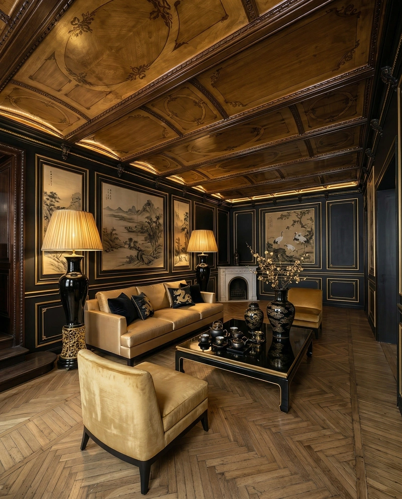 Дизайн гостиной в стиле Эклектика — фото интерьера от нейросети RoomGPT