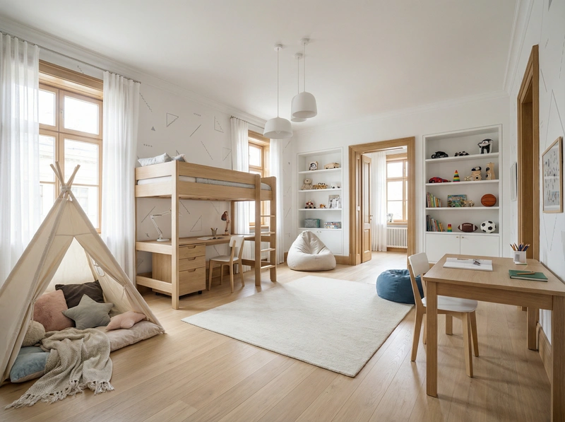 Дизайн интерьера в стиле Хюгге — Детская от нейросети RoomGPT