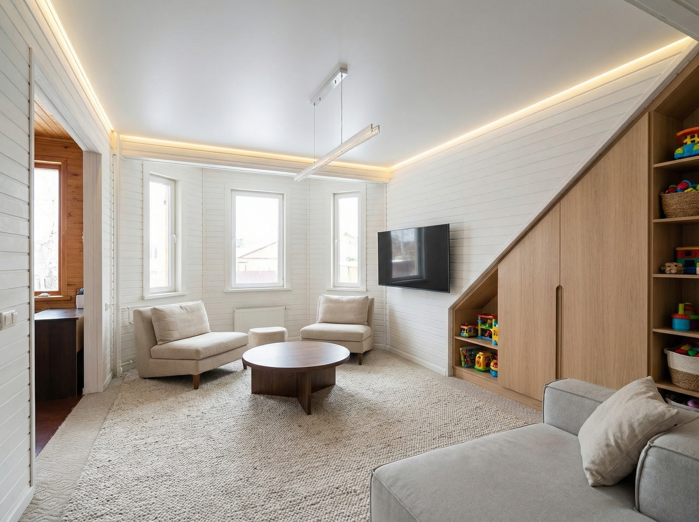 Дизайн гостиной в стиле Минимализм — фото интерьера от нейросети RoomGPT