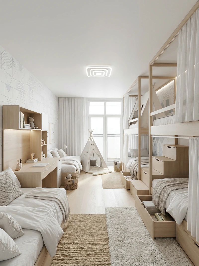 Дизайн интерьера в стиле Хюгге — Детская от нейросети RoomGPT