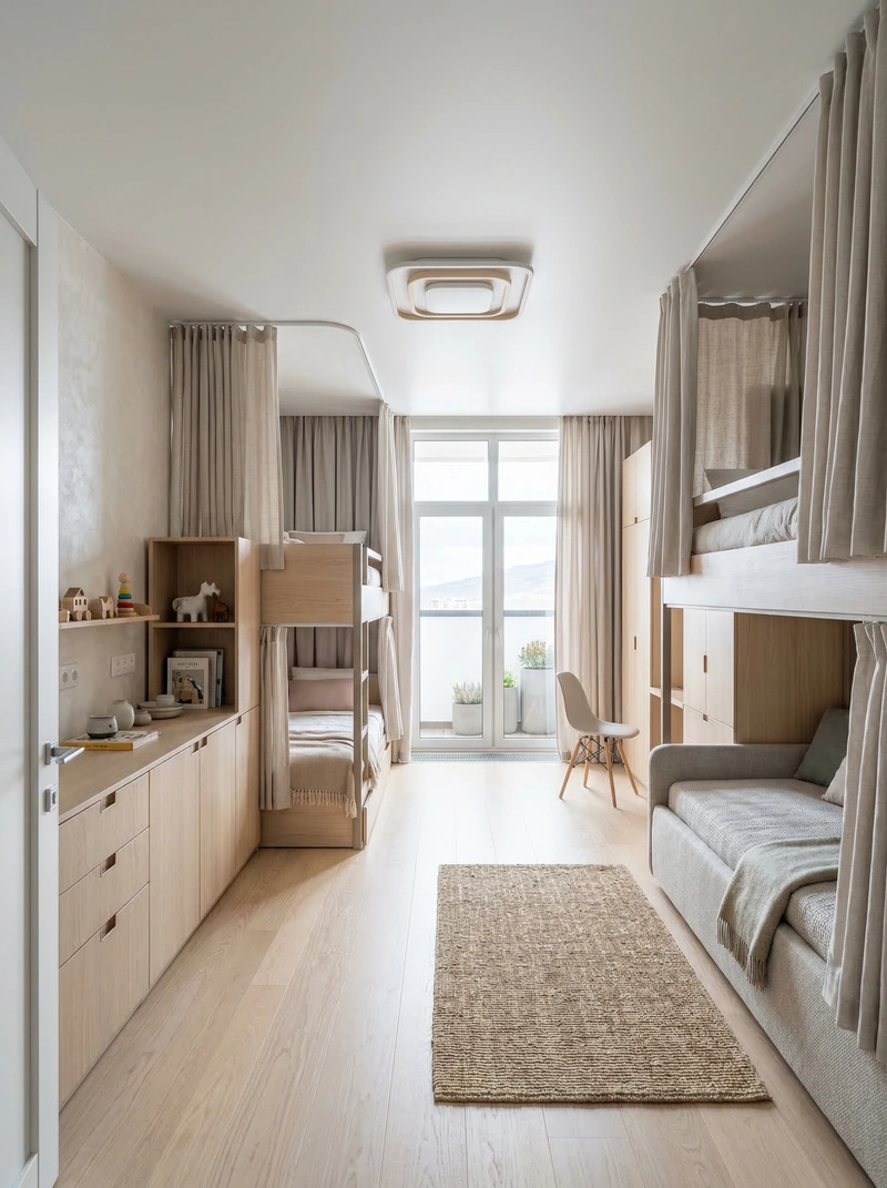 Дизайн интерьера в стиле Сканди — Детская от нейросети RoomGPT