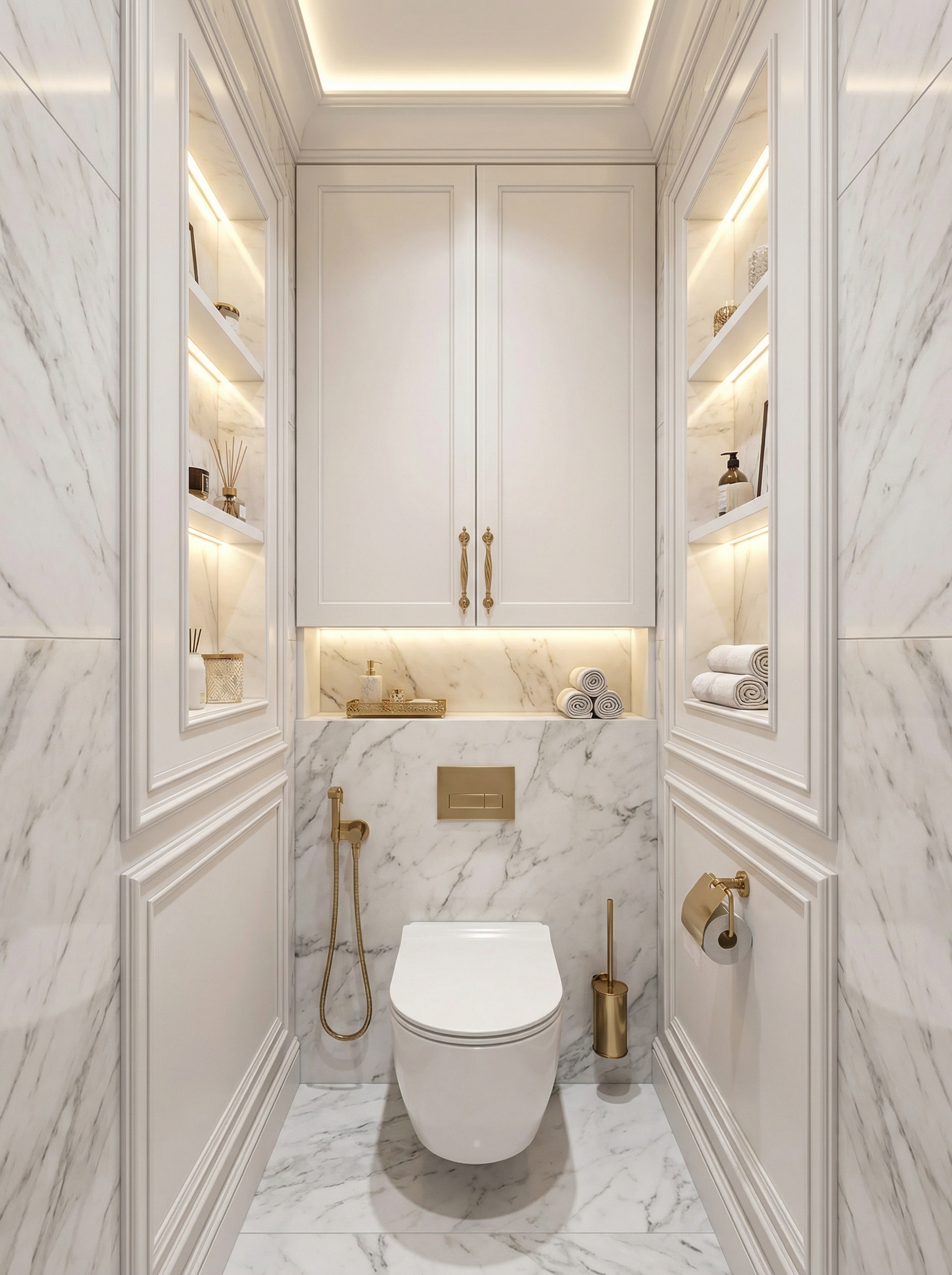 Дизайн ванной в стиле Классика — фото интерьера от нейросети RoomGPT