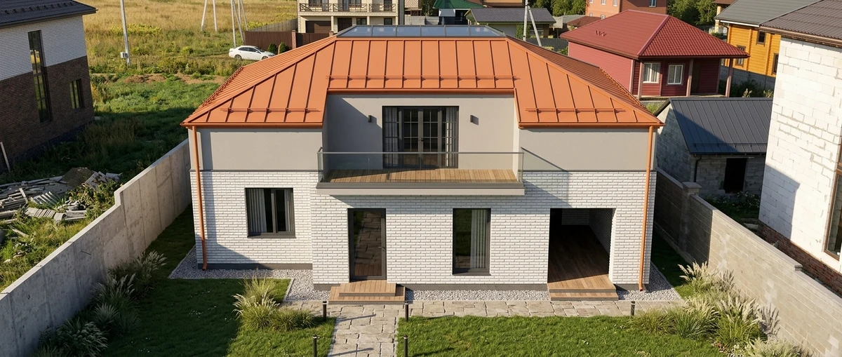 Дизайн фасада в стиле Барнхаус — фото фасада от нейросети RoomGPT