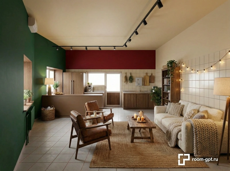 Дизайн интерьера в стиле Хюгге — Гостиная от нейросети RoomGPT