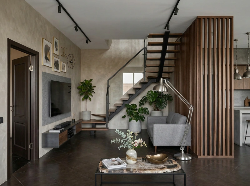 Дизайн гостиной в стиле Лофт — фото интерьера от нейросети RoomGPT