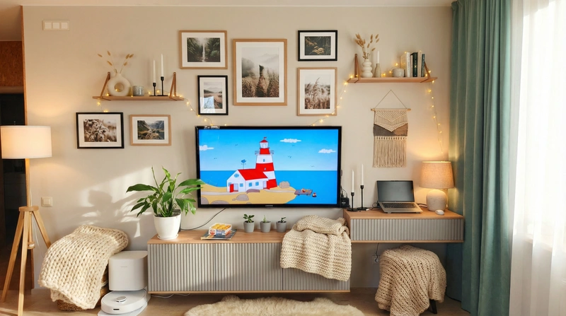 Дизайн интерьера в стиле Хюгге — Гостиная от нейросети RoomGPT