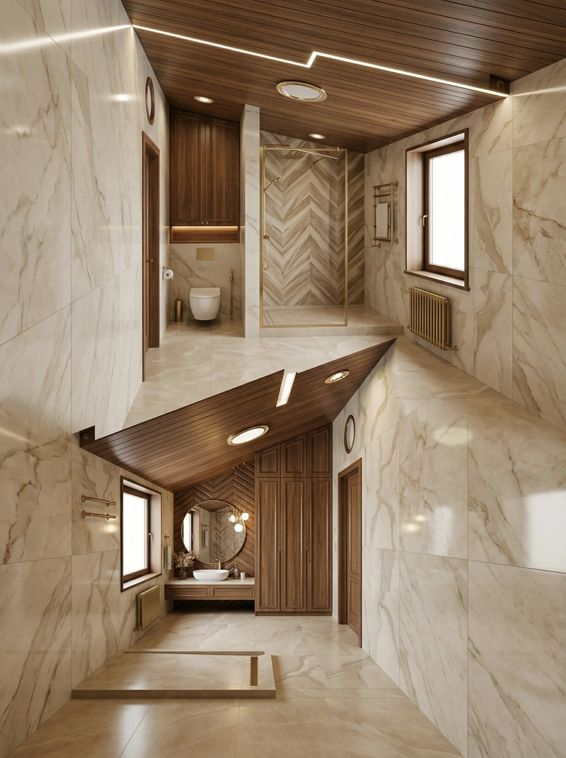 Дизайн интерьера в стиле Классика — Ванная от нейросети RoomGPT