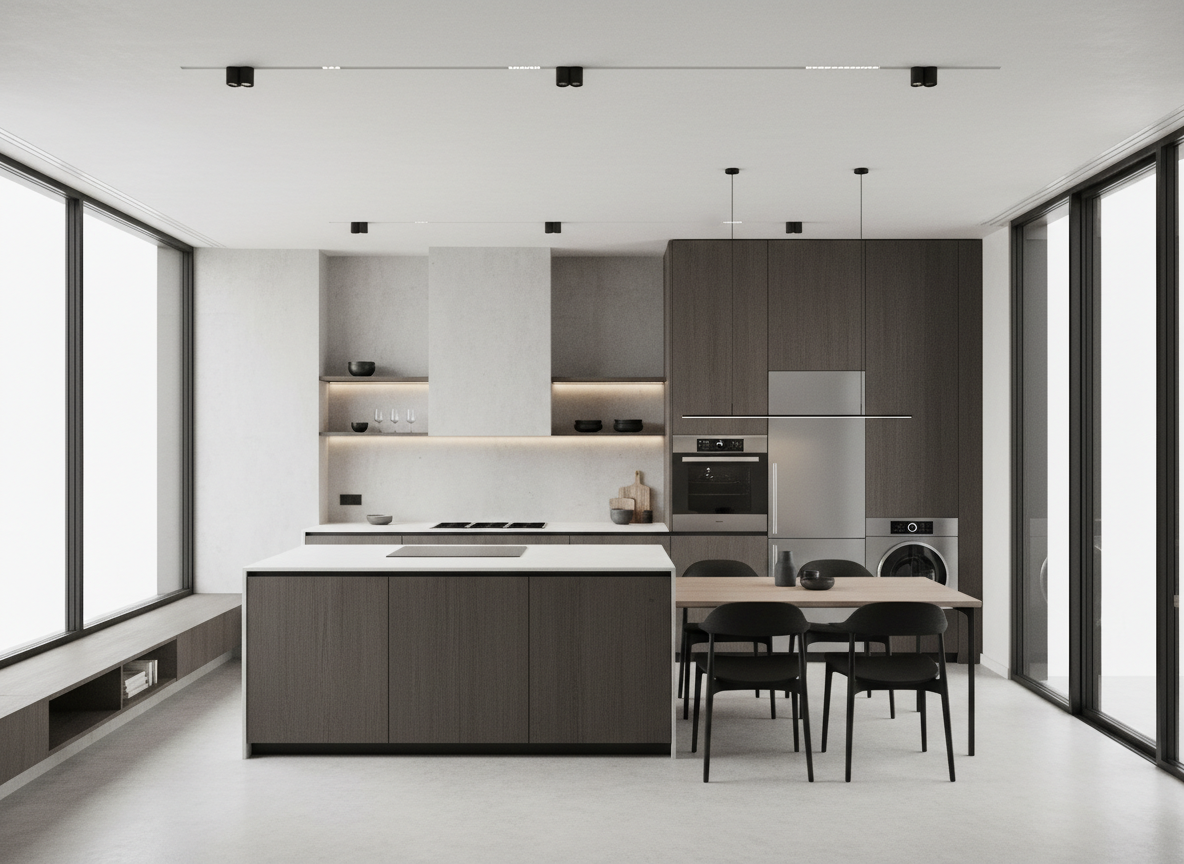 Дизайн кухни в стиле Минимализм — фото интерьера от нейросети RoomGPT