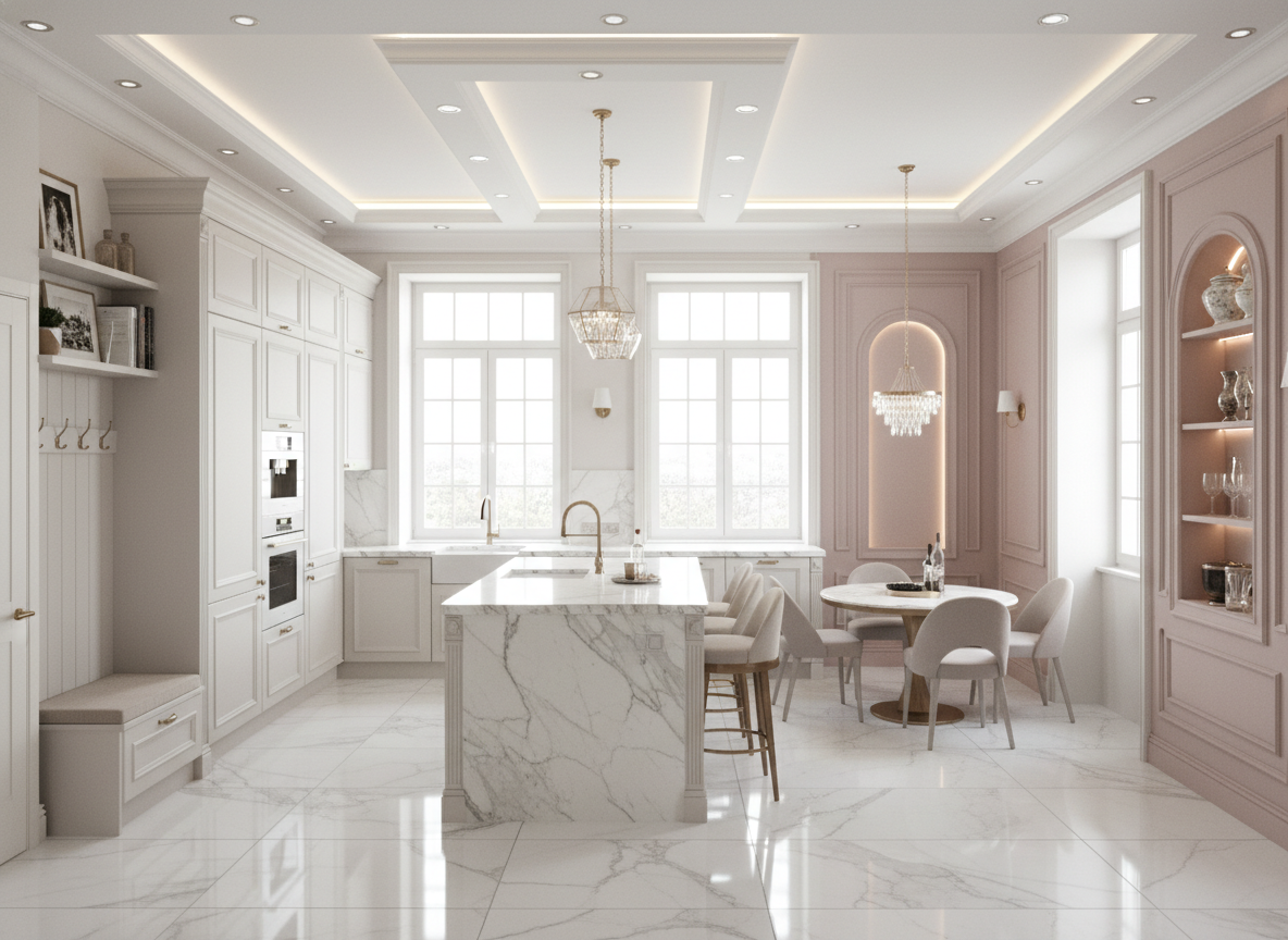 Дизайн кухни в стиле Классика — фото интерьера от нейросети RoomGPT