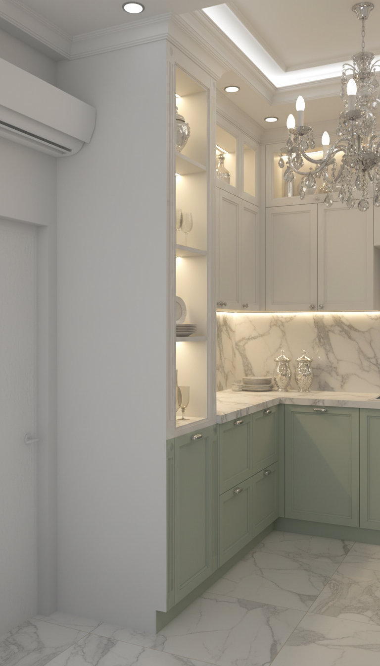 Дизайн кухни в стиле Классика — фото интерьера от нейросети RoomGPT