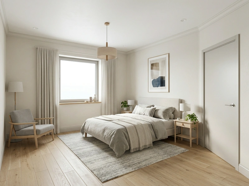Дизайн интерьера в стиле Сканди — Спальня от нейросети RoomGPT