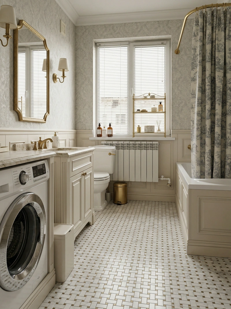 Дизайн интерьера в стиле Классика — Ванная от нейросети RoomGPT