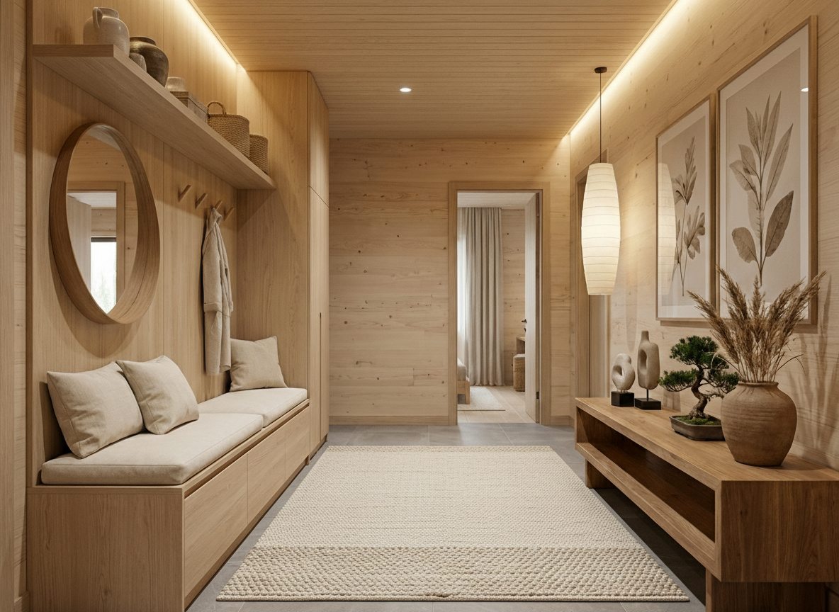 Дизайн гостиной в стиле Japandi — фото интерьера от нейросети RoomGPT