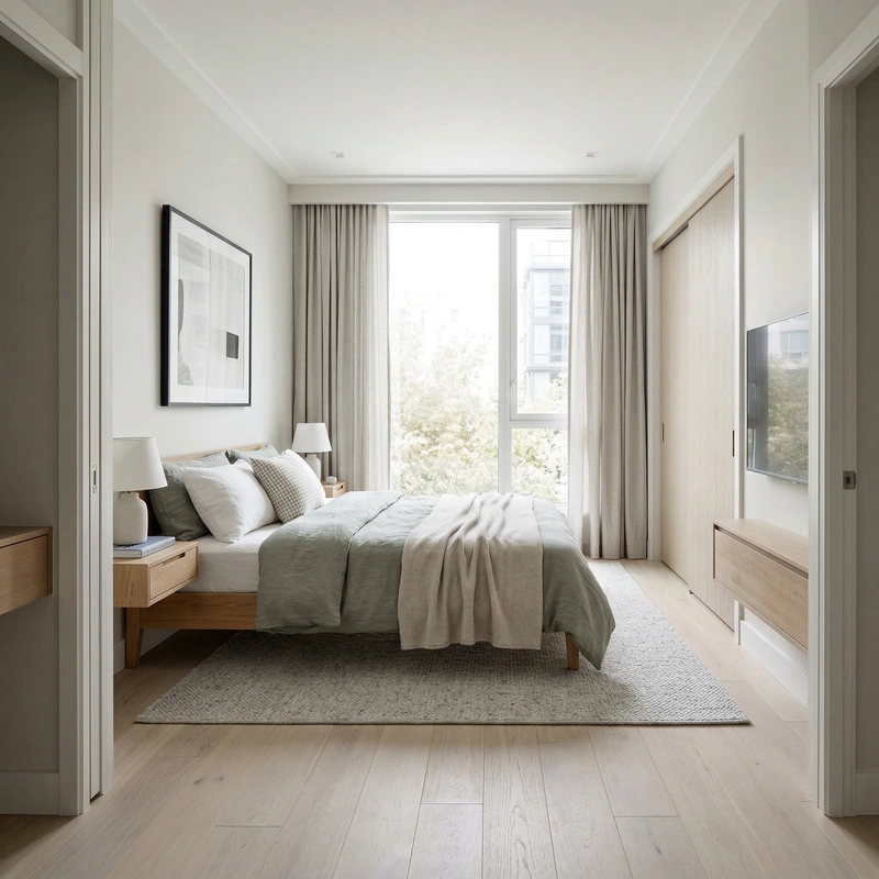 Дизайн интерьера в стиле Сканди — Спальня от нейросети RoomGPT