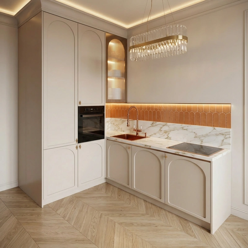Дизайн кухни в стиле Неоклассика — фото интерьера от нейросети RoomGPT