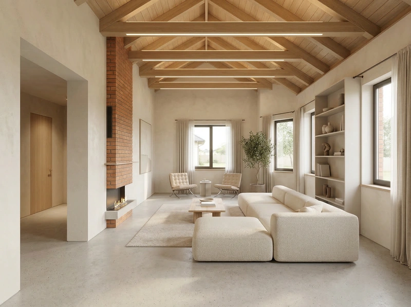 Дизайн интерьера в стиле Минимализм — Гостиная от нейросети RoomGPT