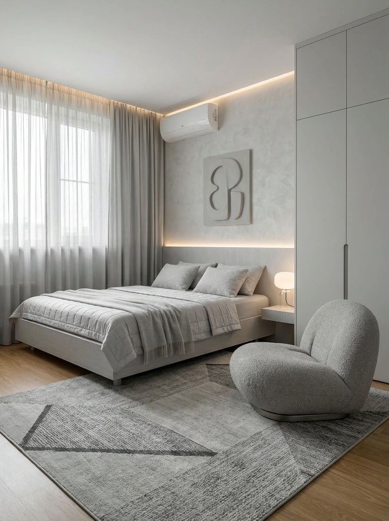 Дизайн интерьера в стиле Минимализм — Спальня от нейросети RoomGPT