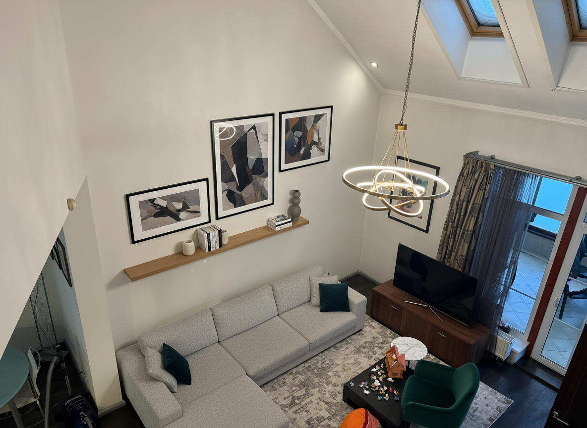 Дизайн гостиной в стиле Контемпорари — фото интерьера от нейросети RoomGPT