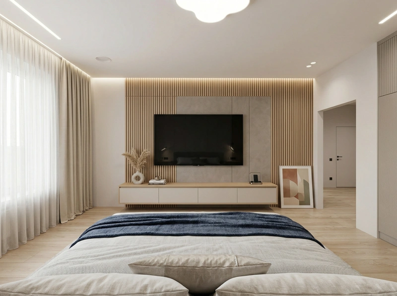 Дизайн спальни в стиле Минимализм — фото интерьера от нейросети RoomGPT