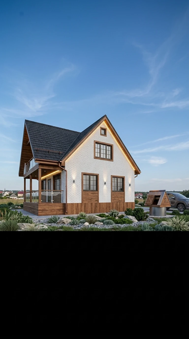 Дизайн фасада в стиле Шале — Фасад от нейросети RoomGPT